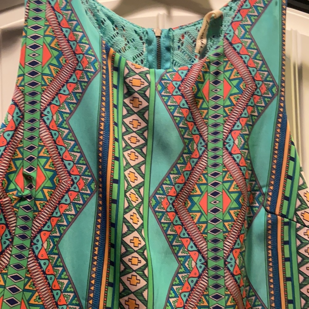 Lovemarks Aztec Border Print Multi Colored Romper - image 2